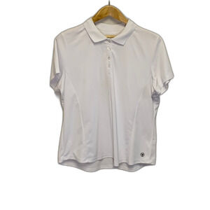 Tribal NWOT White Tennis/Golf Short Sleeve Performance Polo Shirt Size XL